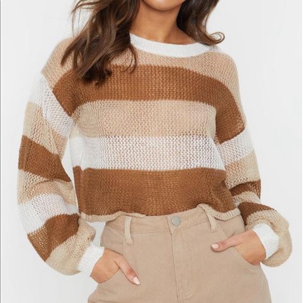 Stripped crop sweater
